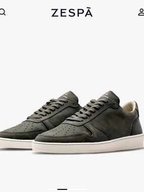 Zespa ZSP23 OILED LEATHER Men’s Low-Top Leather Sneakers in Gray (France)